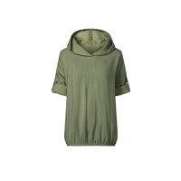 Schlupfbluse m. Krempelärmel und Kapuze, khaki