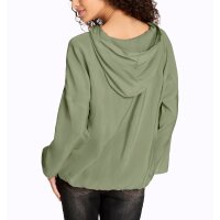 Schlupfbluse m. Krempelärmel und Kapuze, khaki