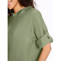 Schlupfbluse m. Krempelärmel und Kapuze, khaki