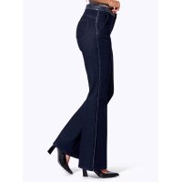 Bootcut jeans with glitter stone appliqué, dark blue