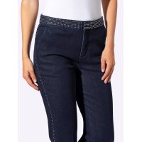 Bootcut jeans with glitter stone appliqué, dark blue