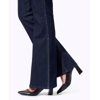 Bootcut jeans with glitter stone appliqué, dark blue
