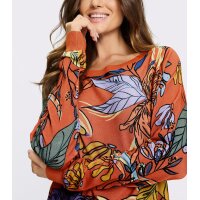 Floral-Print-Pullover, terra-lavendel-bedruckt