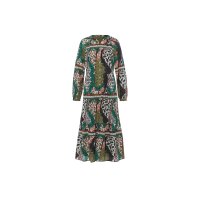 Glitzergarn-Druckkleid , marine-oliv