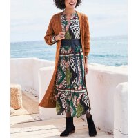 Glitzergarn-Druckkleid , marine-oliv