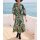 Glitzergarn-Druckkleid , marine-oliv