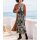 Glitzergarn-Druckkleid , marine-oliv