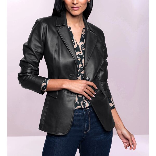 Lamm-Nappaleder-Blazer, schwarz