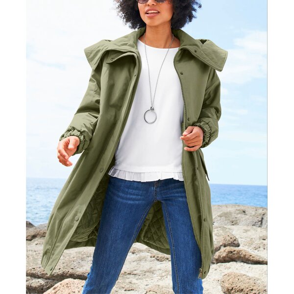 Parka m. wattiertem Steppfutter, khaki