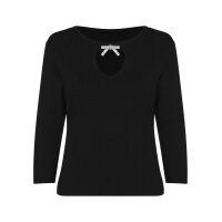 Jumper with detachable brooch, black