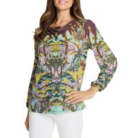 Wasserfallshirt, schilf-cognac-bedruckt
