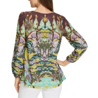 Wasserfallshirt, schilf-cognac-bedruckt