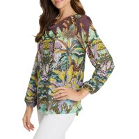 Wasserfallshirt, schilf-cognac-bedruckt