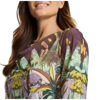 Wasserfallshirt, schilf-cognac-bedruckt