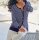 Strickjacke m. Puffärmeln, marine-ecru-getupft