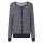 Strickjacke m. Puffärmeln, marine-ecru-getupft