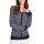 Strickjacke m. Puffärmeln, marine-ecru-getupft