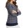 Strickjacke m. Puffärmeln, marine-ecru-getupft