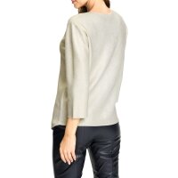 3/4 sleeve cardigan with floral appliqué, ecru-gold