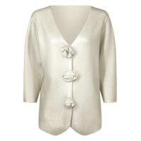 3/4 Arm-Strickjacke m. Blüten-Applikation,...