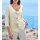 3/4 sleeve cardigan with floral appliqué, ecru-gold