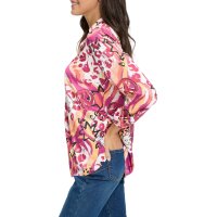 Satin print blouse, fuchsia-strawberry