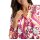 Satin print blouse, fuchsia-strawberry