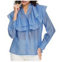 Lyocell ruffle blouse, sky blue