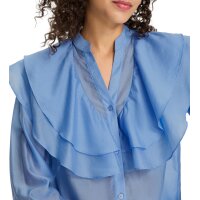 Lyocell ruffle blouse, sky blue