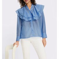 Lyocell ruffle blouse, sky blue
