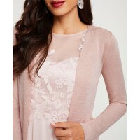 Verschlusslose Glanz-Strickjacke, puder