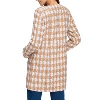 Bouclé blazer with houndstooth pattern, ecru-camel