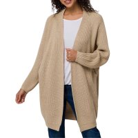 Strickjacke mit seitlichen Taschen, beige-meliert