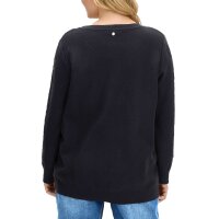 Pullover mit Rautenmuster und Glitzersteinchen, schwarz
