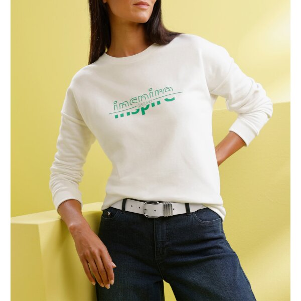 Sweatshirt mit Schriftzug-Print, ecru