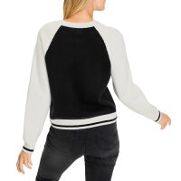 Strickjacke in Blouson-Form, schwarz-ecru