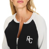 Strickjacke in Blouson-Form, schwarz-ecru