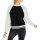 Strickjacke in Blouson-Form, schwarz-ecru