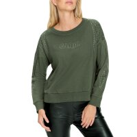 Sweatshirt mit Glitzer-Details, khaki