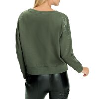 Sweatshirt mit Glitzer-Details, khaki