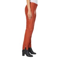 Push-up lamb nappa leather trousers, rust red