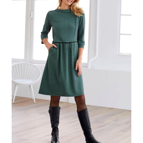 Jersey dress, black-ocean-patterned