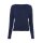 Strukturmuster-Pullover mit U-Boot-Ausschnitt, marine