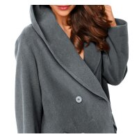 Wool jacket with shawl collar, silver grey