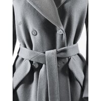 Wool jacket with shawl collar, silver grey