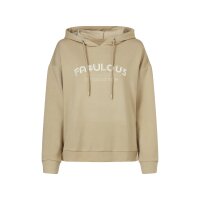 Hooded sweatshirt with lettering, beige