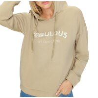 Kapuzensweatshirt mit Schriftzug, beige