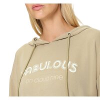 Kapuzensweatshirt mit Schriftzug, beige