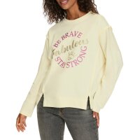 Sweatshirt mit glitzerndem Lettering, champagner