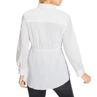 Hemdbluse mit Knoten und seitlichen Kontraststreifen, weiß